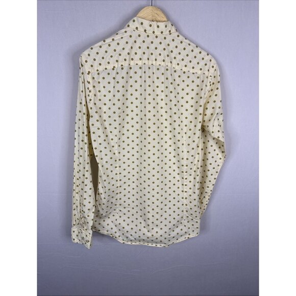 Scotch & Soda Carnaby Surf Polka Dot Stretch Shirt Men M Cream Green - Picture 4 of 6